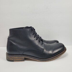 Aldo Men's Black Leather Lace-Up Ankle Boots US Size 8